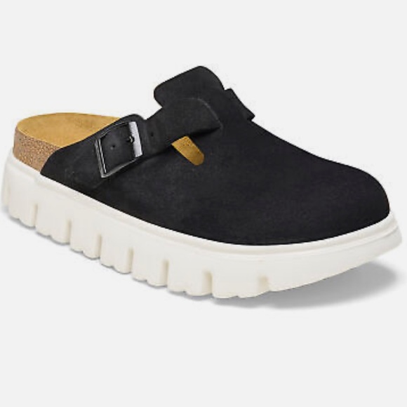 BIRKENSTOCK Boston Chunky Clogs Black/White Size 38 - Picture 3 of 5